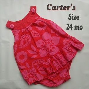 Carter's baby girk red summer one piece romper
